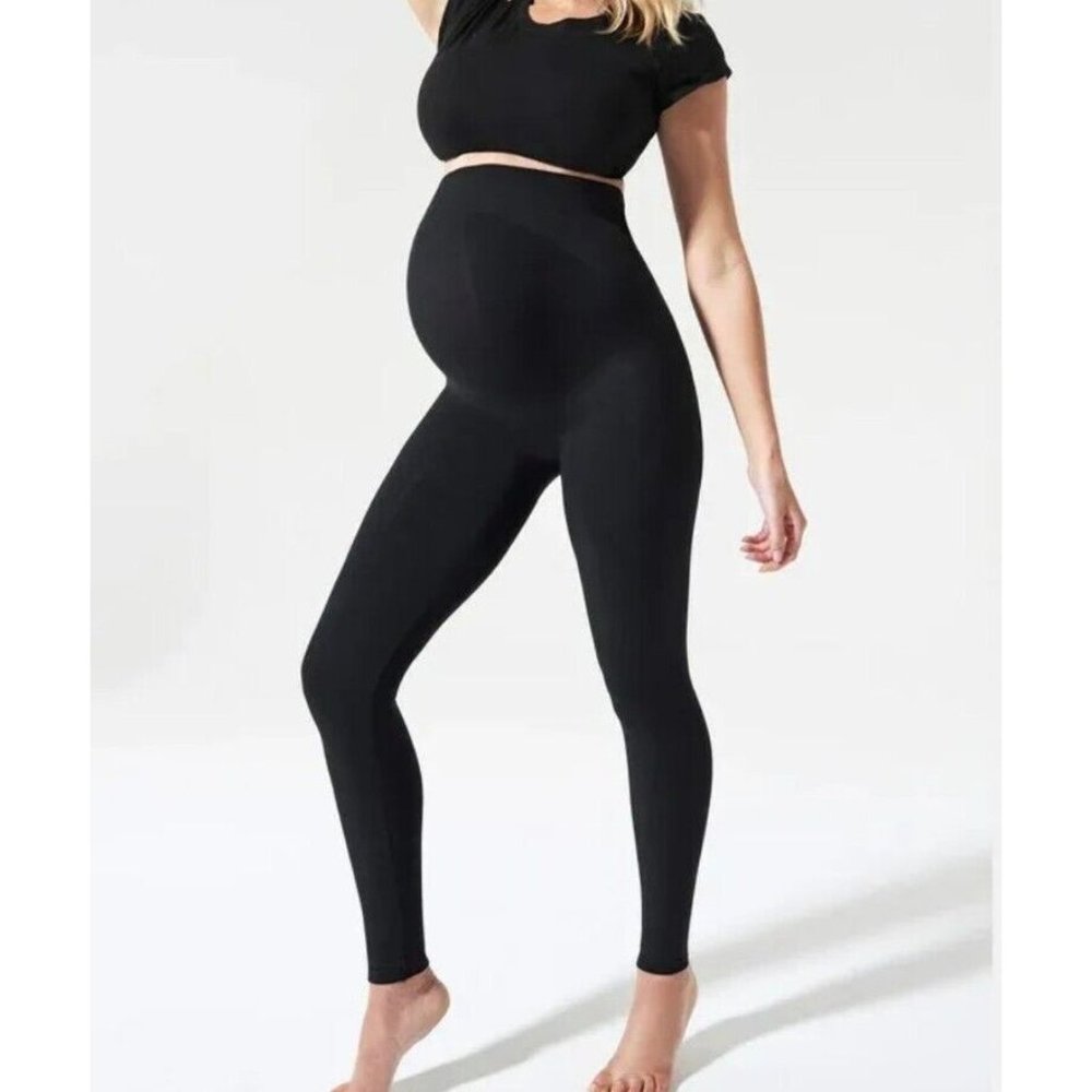 Blanqi Everyday Over The Belly Support Maternity Leggings Size Medium M Black